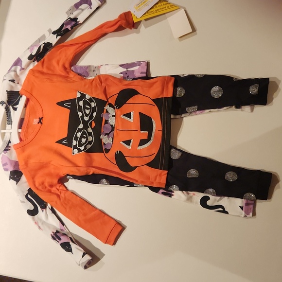 New Kids Girl's Toddler 2 Set Cat Halloween Pajama Set - Picture 1 of 5